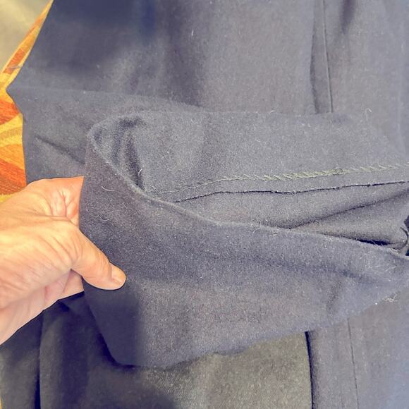 VTG Auth 60’s Navy wool 13 button Wide-Leg back lace up sailor Pants. 31R x 29 - Picture 9 of 9